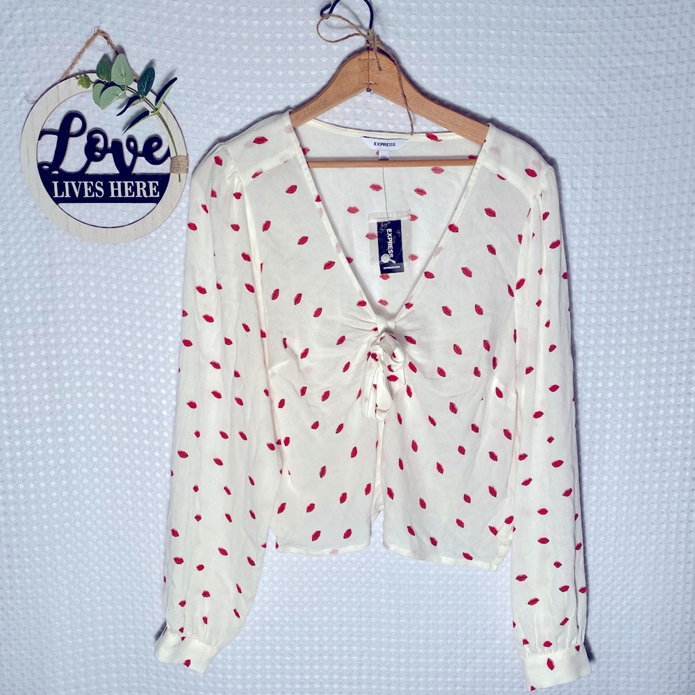 Express Chiffon Long Sleeve Crop
